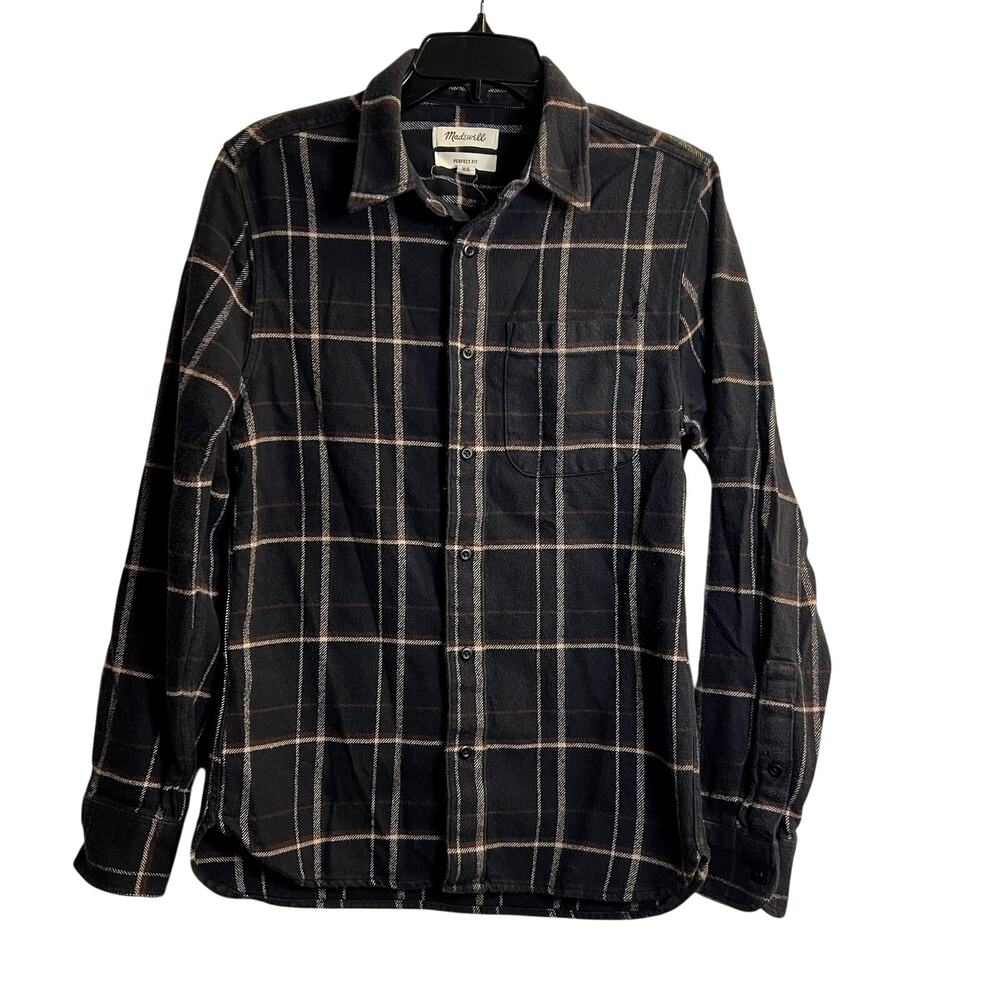 Madewell Perfect Fit plaid Flannel Button Shirt Cotton size XS
